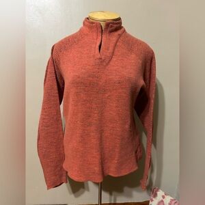 Mountain HARD WEAR Orange Wool Blend Sweater Button Hole Sleeve Winter Womens L